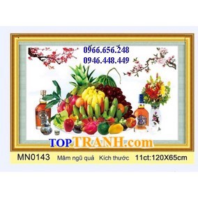 Tranh thêu mâm ngũ quả